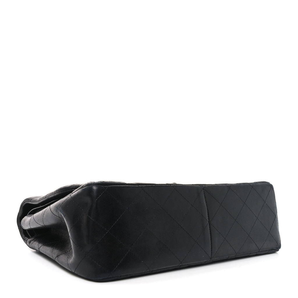 Lambskin Quilted Jumbo Double Flap So Black