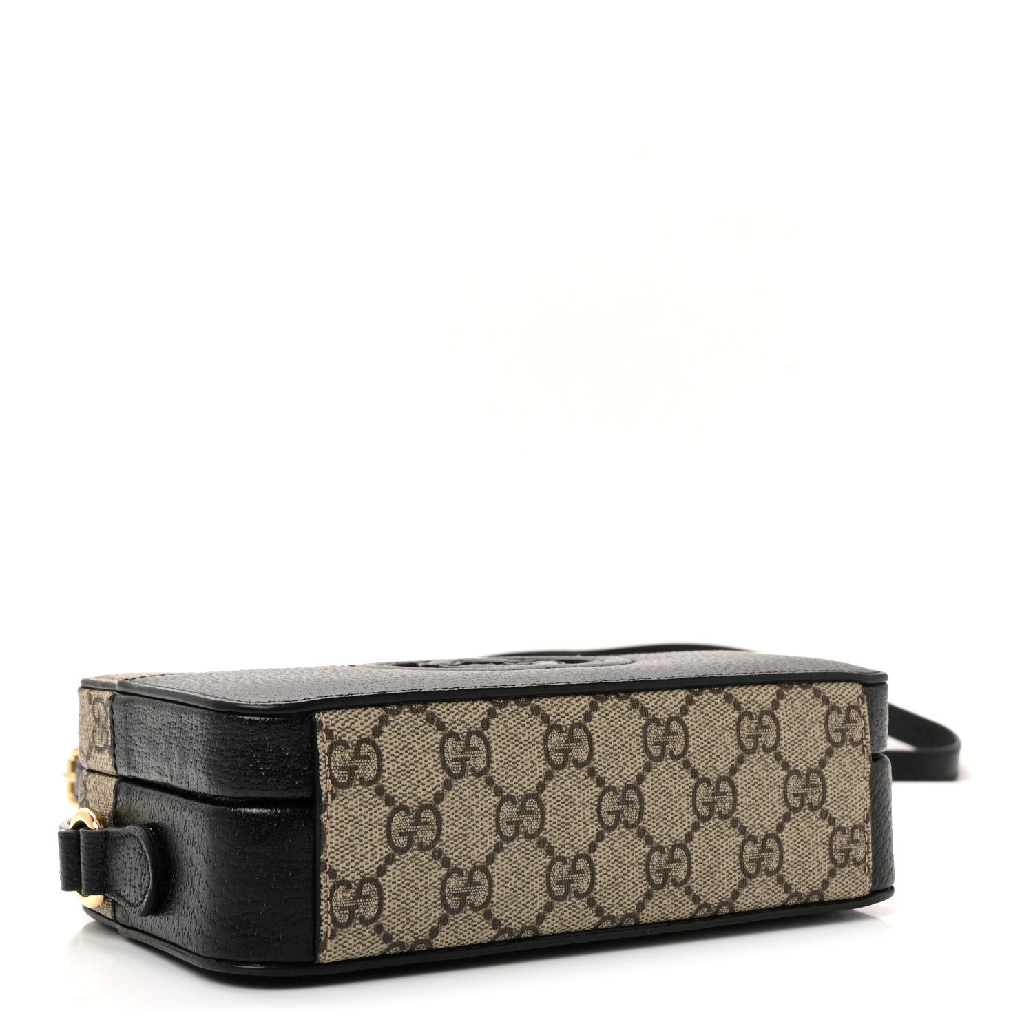 GG Supreme Monogram Textured Dollar Calfskin Mini New Basket Shoulder Bag Beige Ebony Black