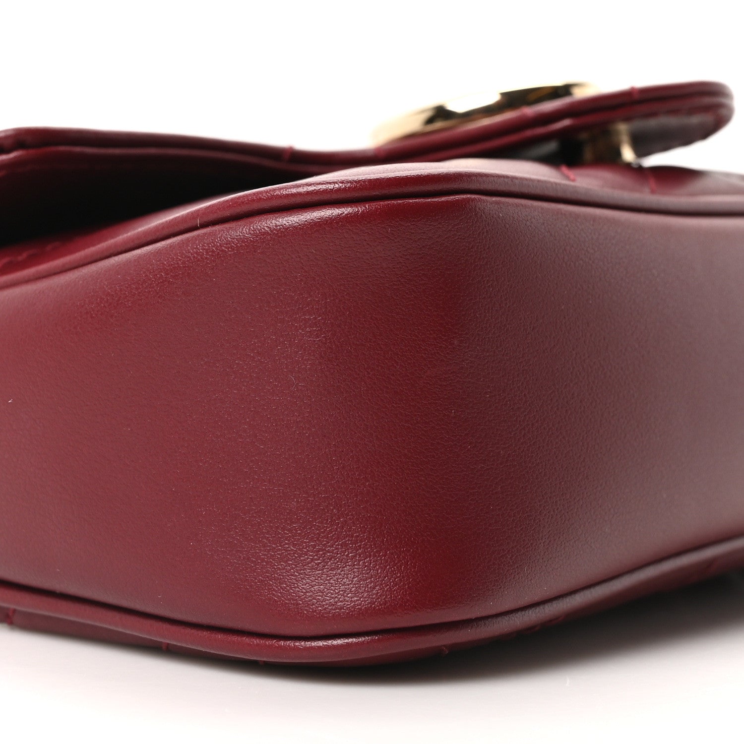 Calfskin Matelasse Super Mini GG Marmont Shoulder Bag Rosso Ancora