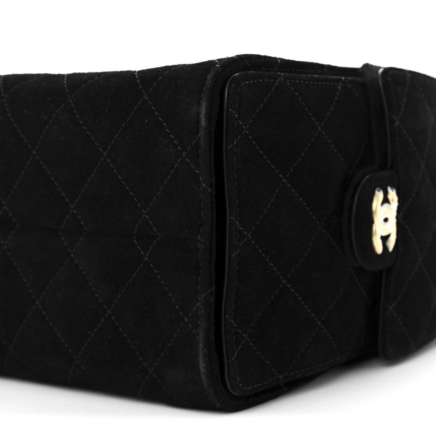 Suede Quilted Small Chanel 25 Handbag Black