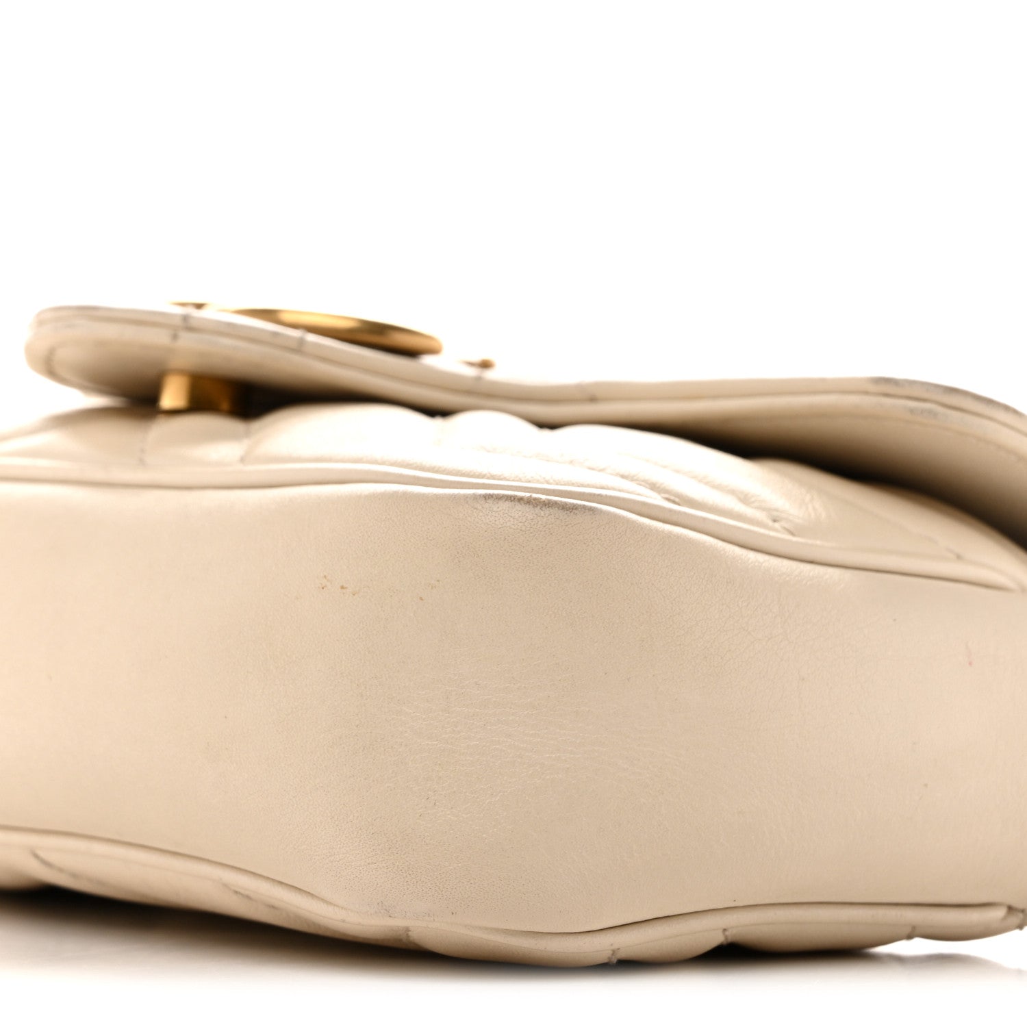 Calfskin Matelasse Super Mini GG Marmont Shoulder Bag White