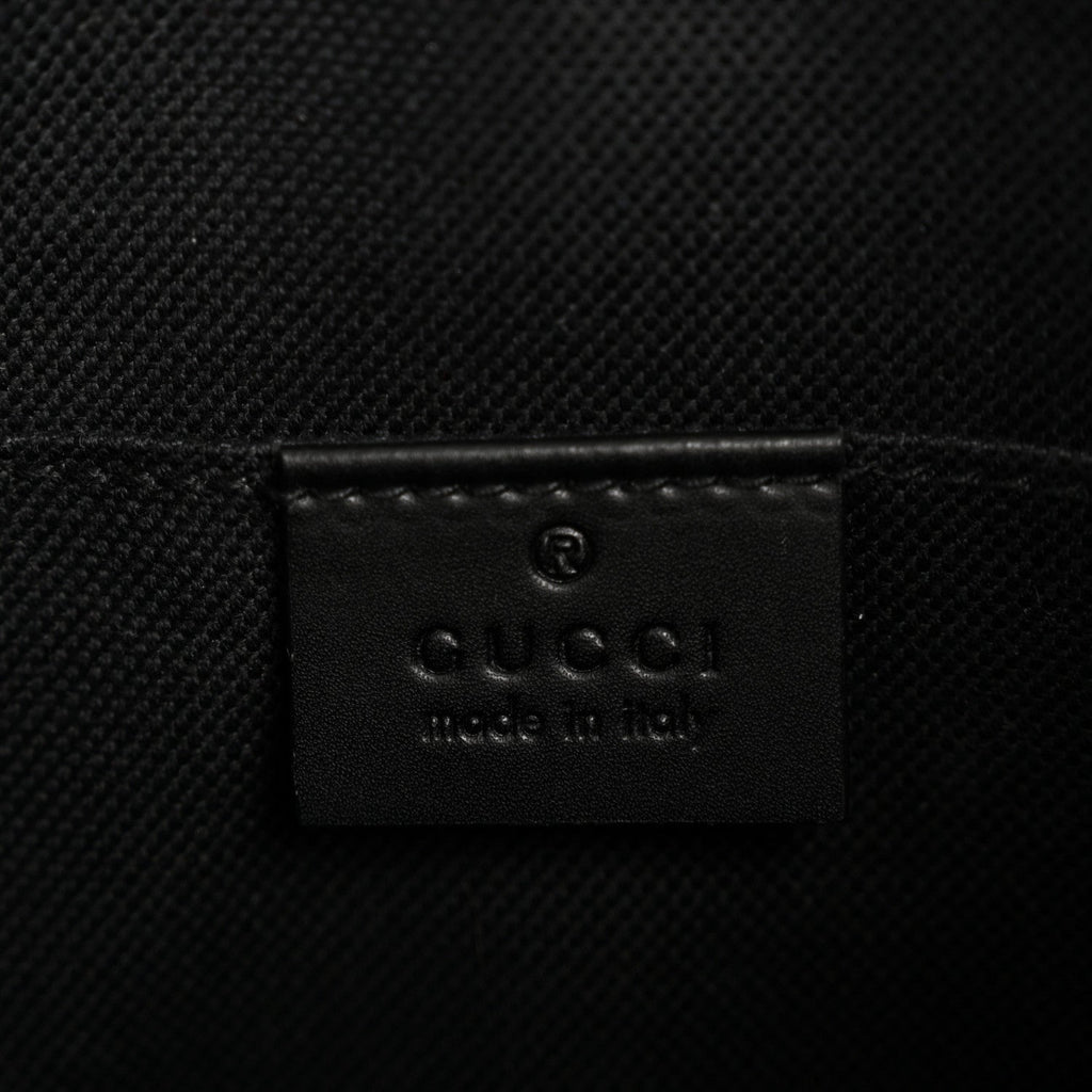 GG Supreme Monogram Web Small Flat Messenger Bag Black Grey