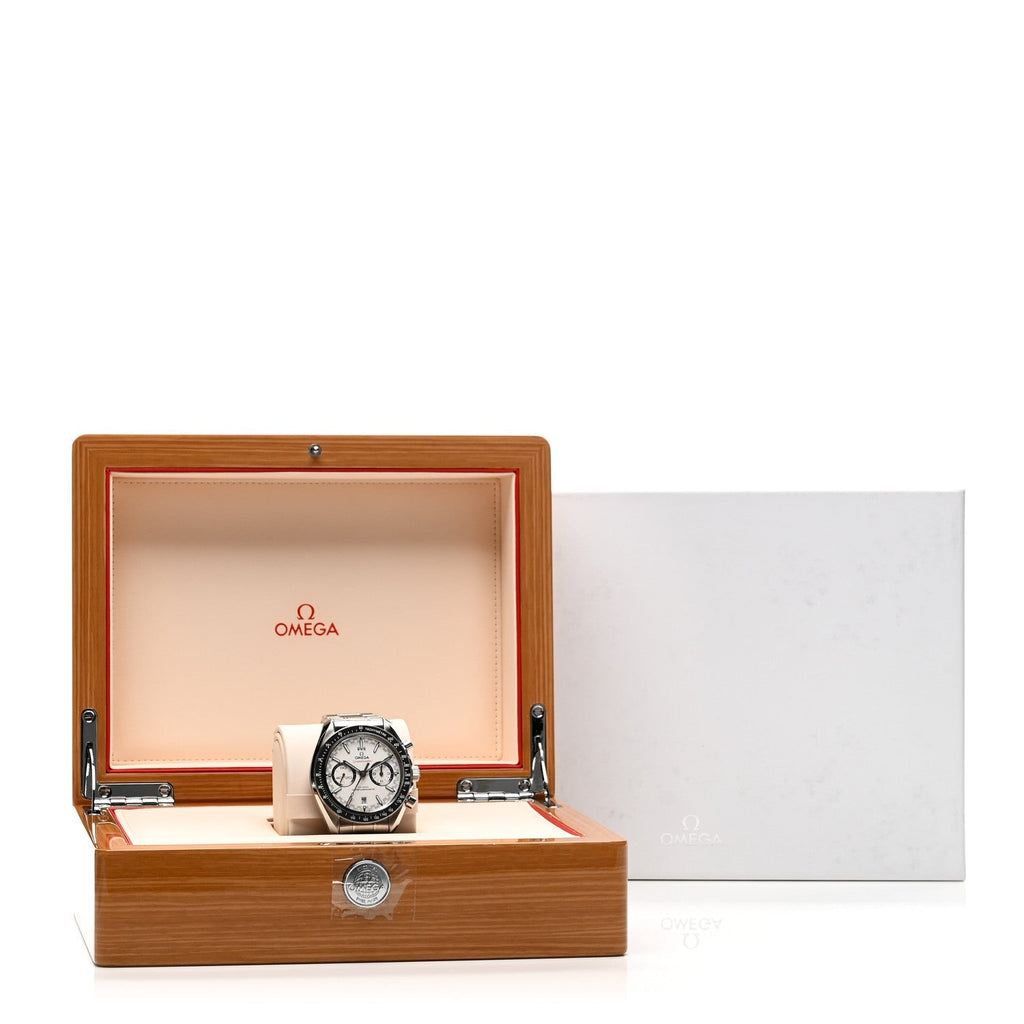 Stainless Steel 44mm Speedmaster Racing Co-Axial Master Chronometer Chronograph Automatic Watch White 329.30.44.51.04.001