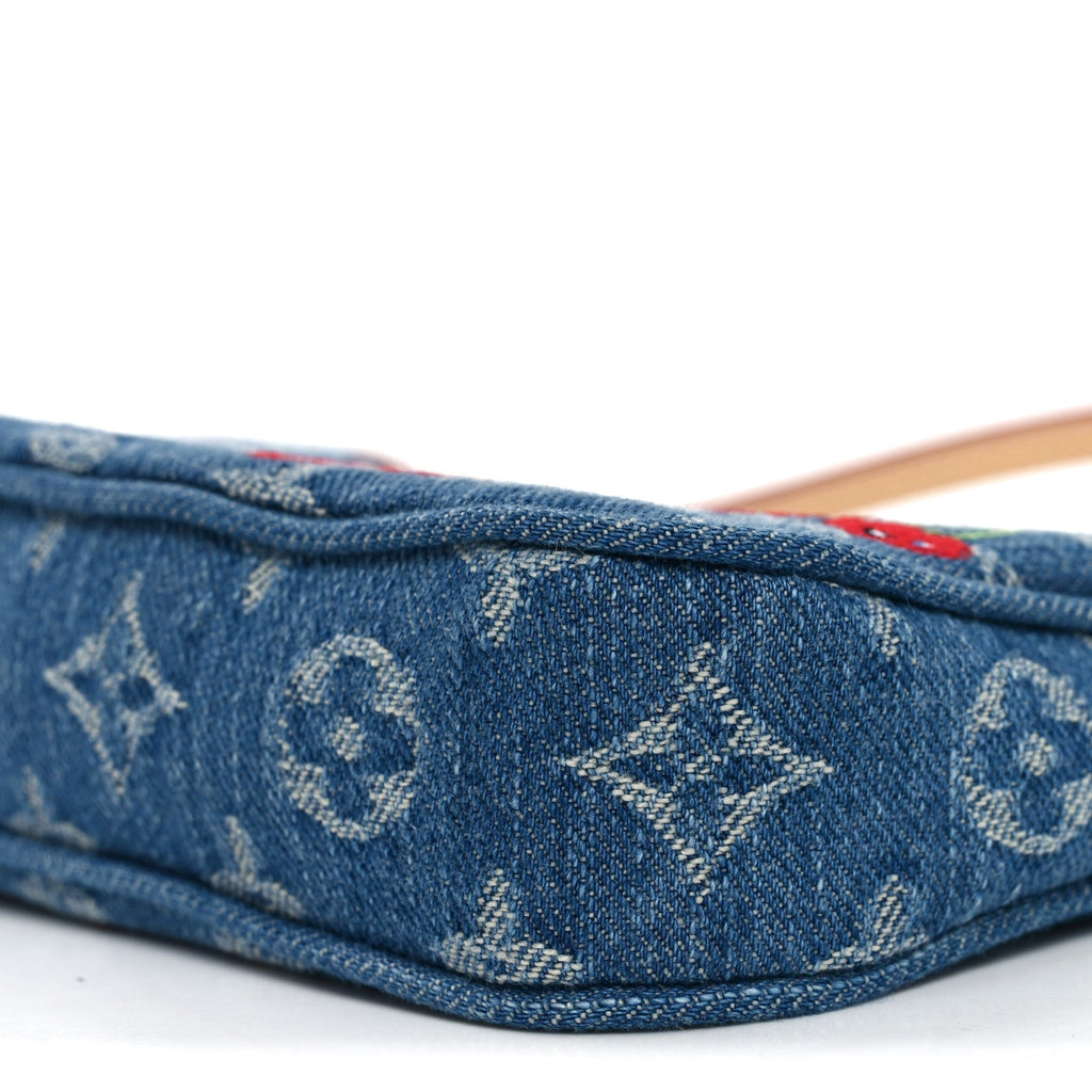 LV X TM Monogram Denim Cerises Pochette Accessories Blue