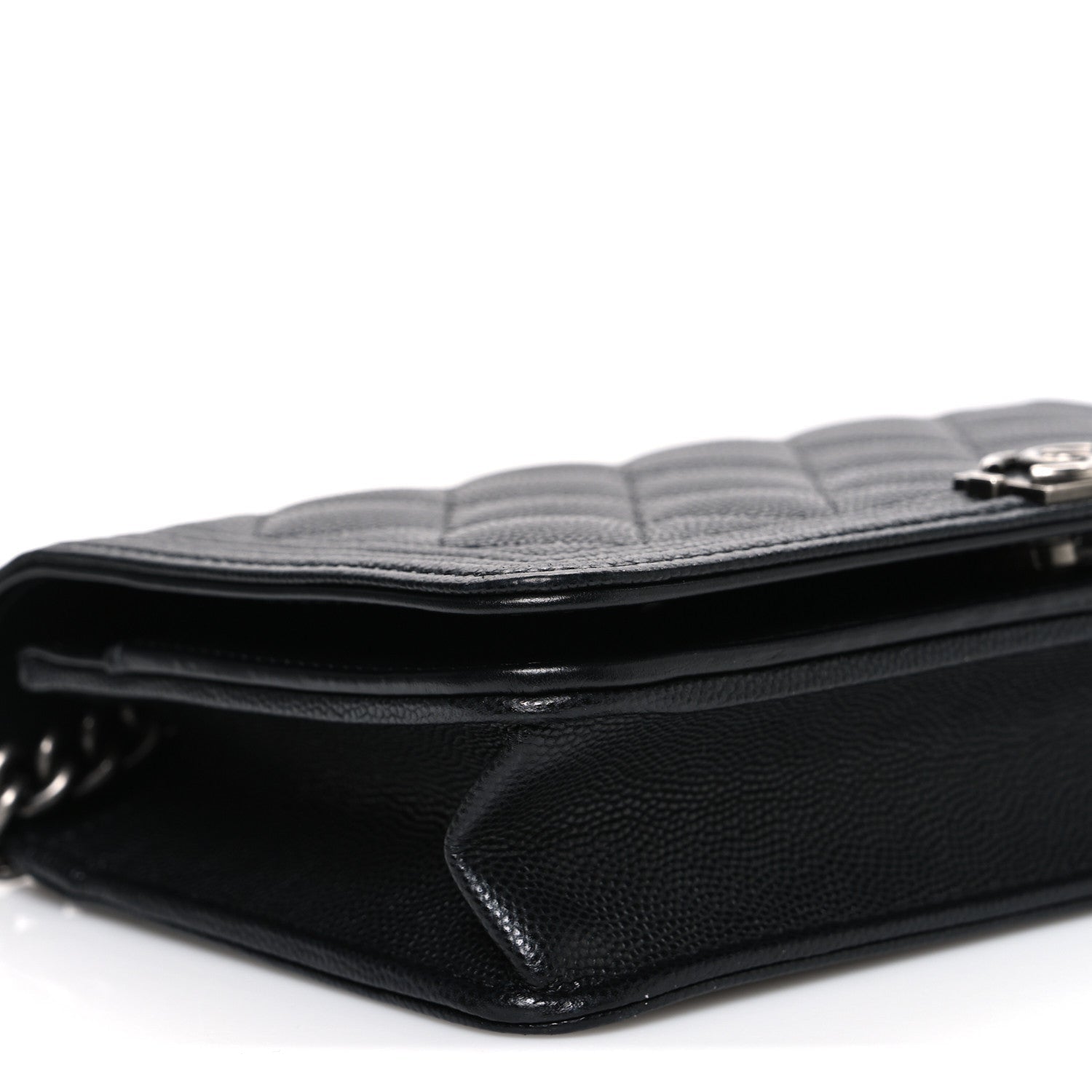 Caviar Quilted Boy Wallet On Chain WOC Black