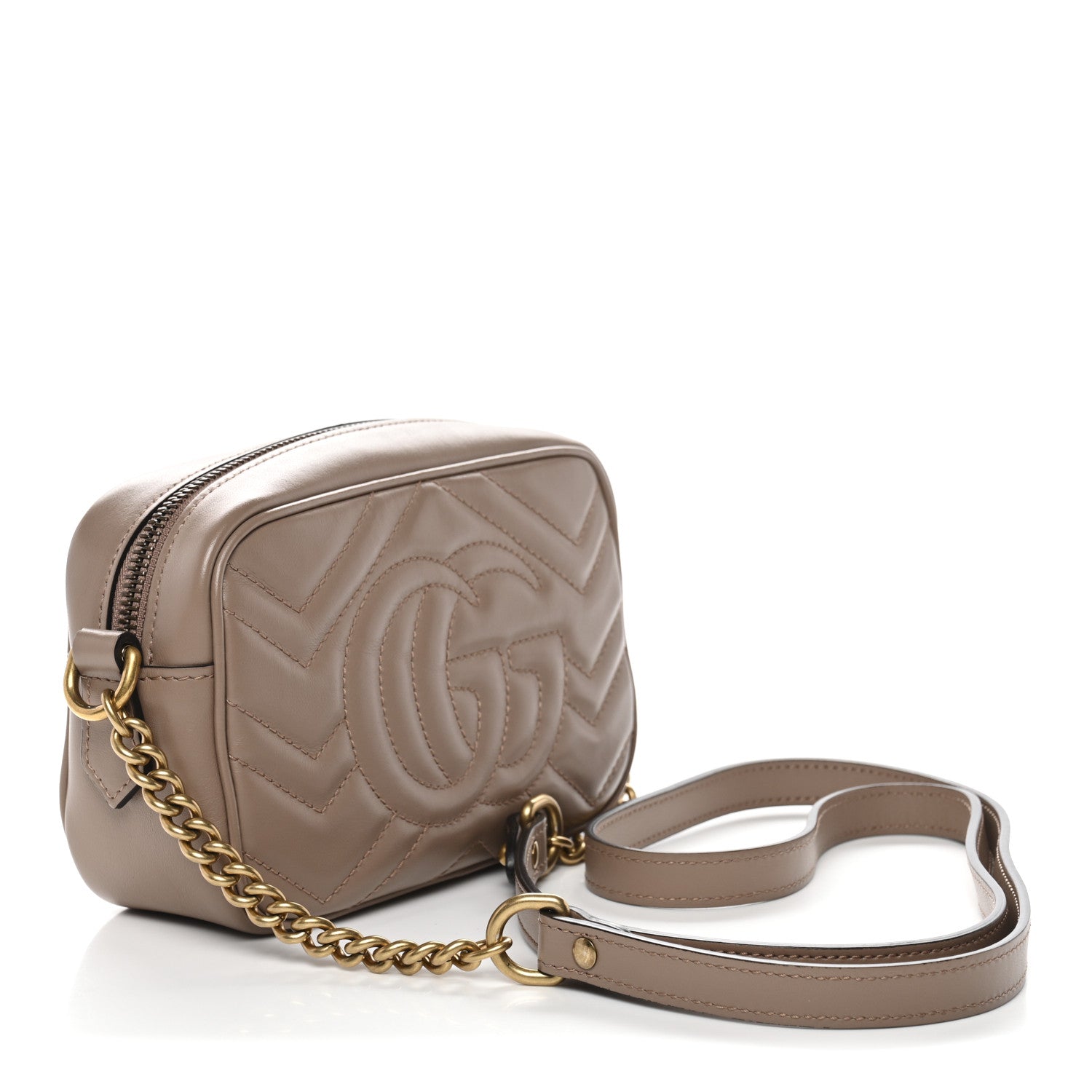 Calfskin Matelasse Mini GG Marmont Chain Shoulder Bag Porcelain Rose