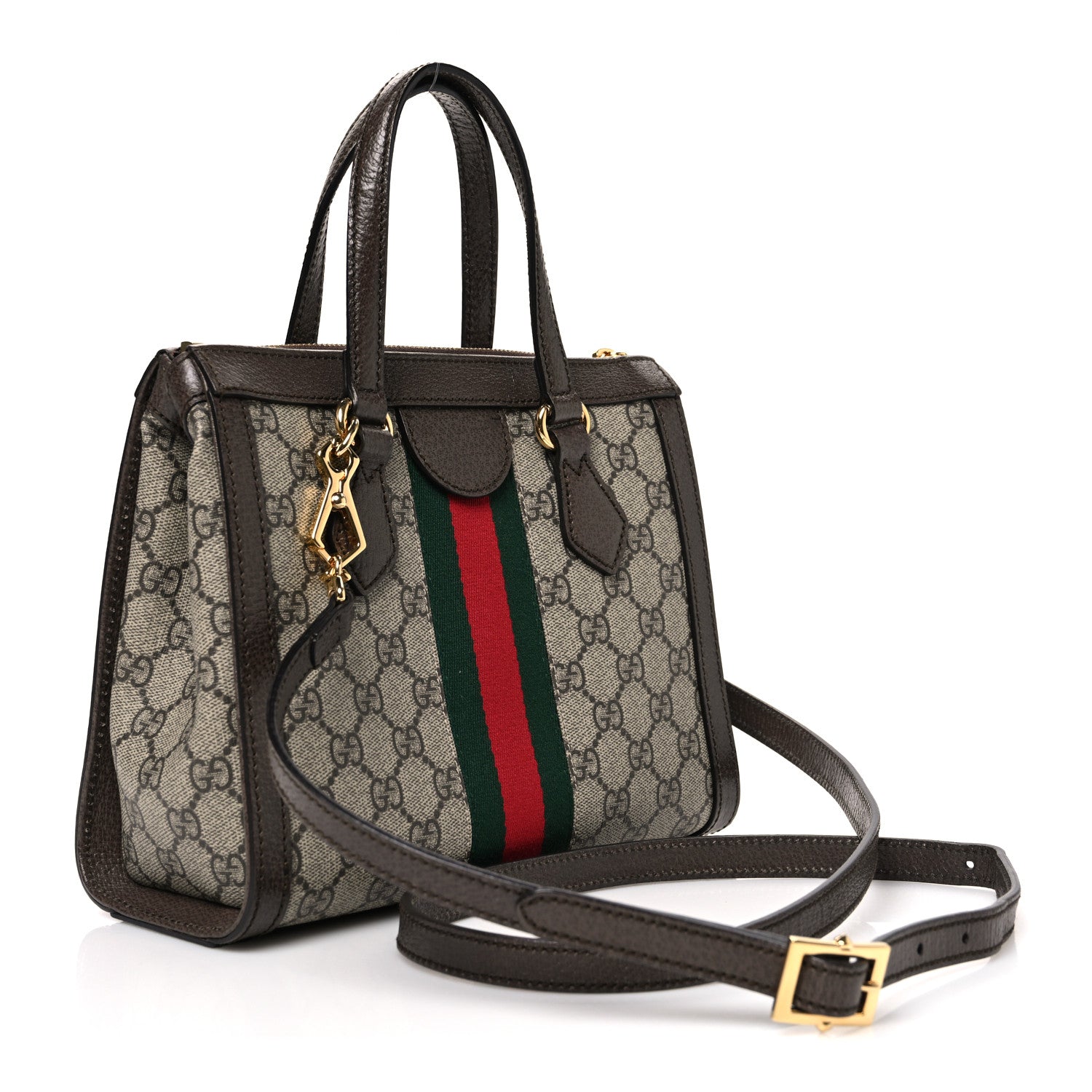 GG Supreme Monogram Small Ophidia Tote Bag Brown