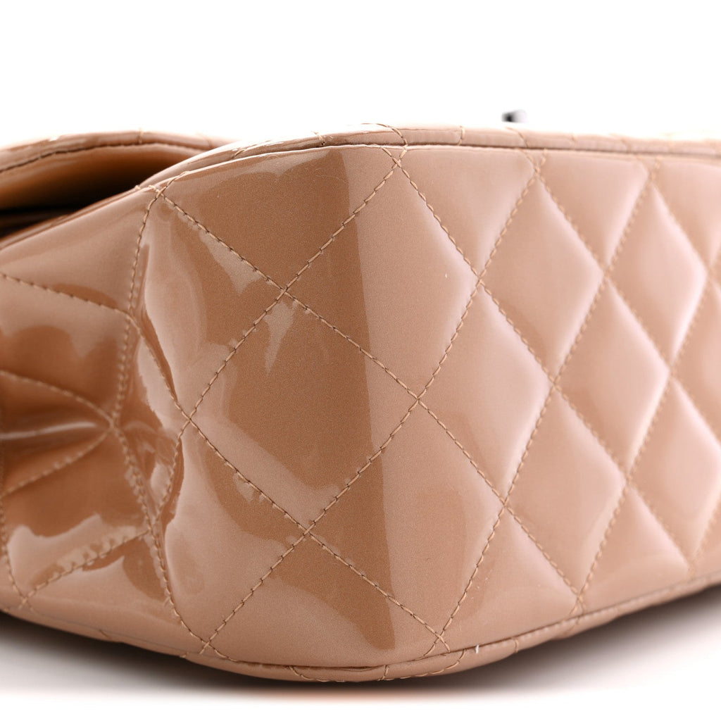 Patent Quilted Jumbo Double Flap Light Brown