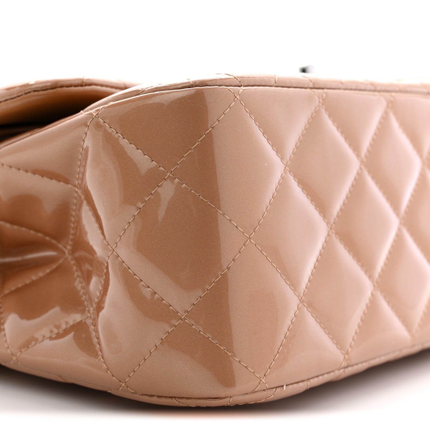 Patent Quilted Jumbo Double Flap Light Brown