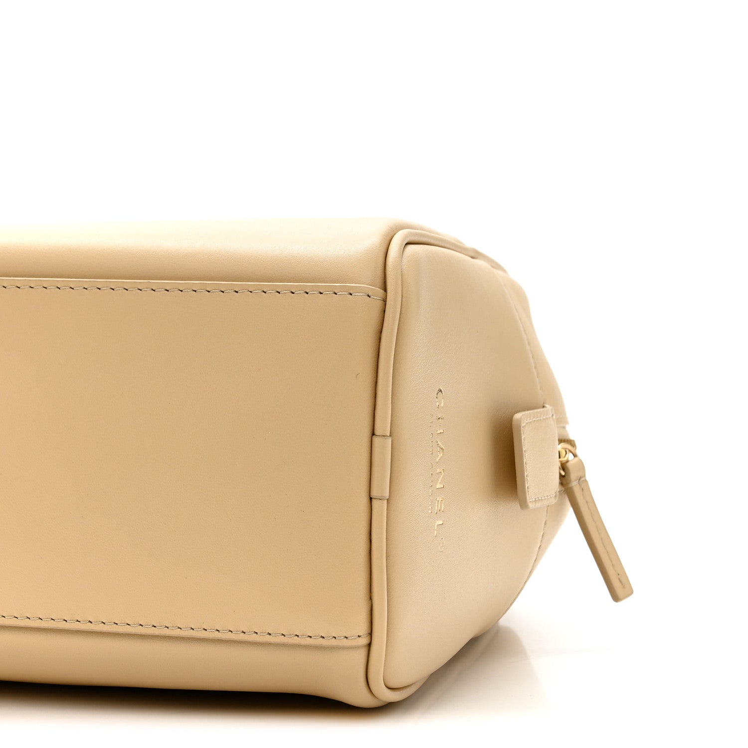 Calfskin Large Bowling Bag Beige