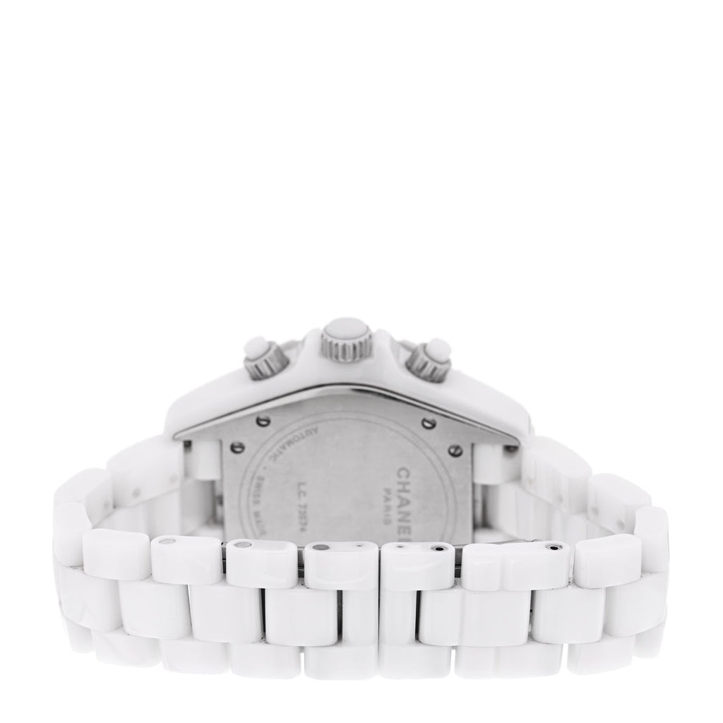 Stainless Steel Ceramic 41mm J12 Chronograph Automatic Watch White