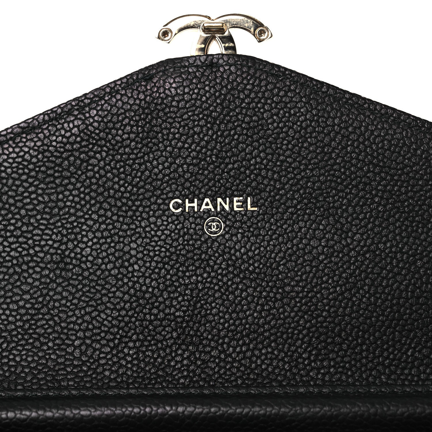 Grained Calfskin Quilted Cuba Wallet On Chain WOC Black