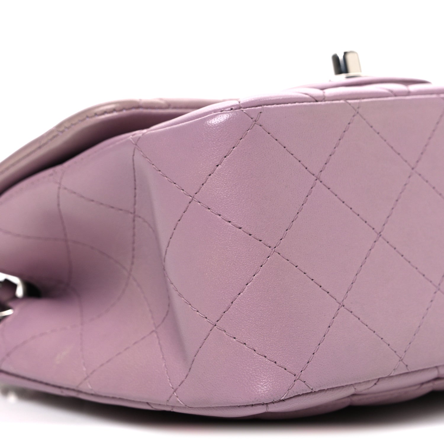 Lambskin Quilted Mini Square Flap Purple