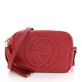 Pebbled Calfskin Small Soho Disco Bag Vibrant Red