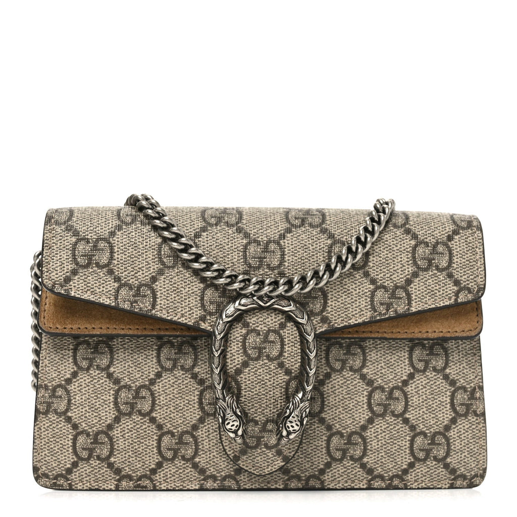 GG Supreme Monogram Super Mini Dionysus Shoulder Bag Taupe
