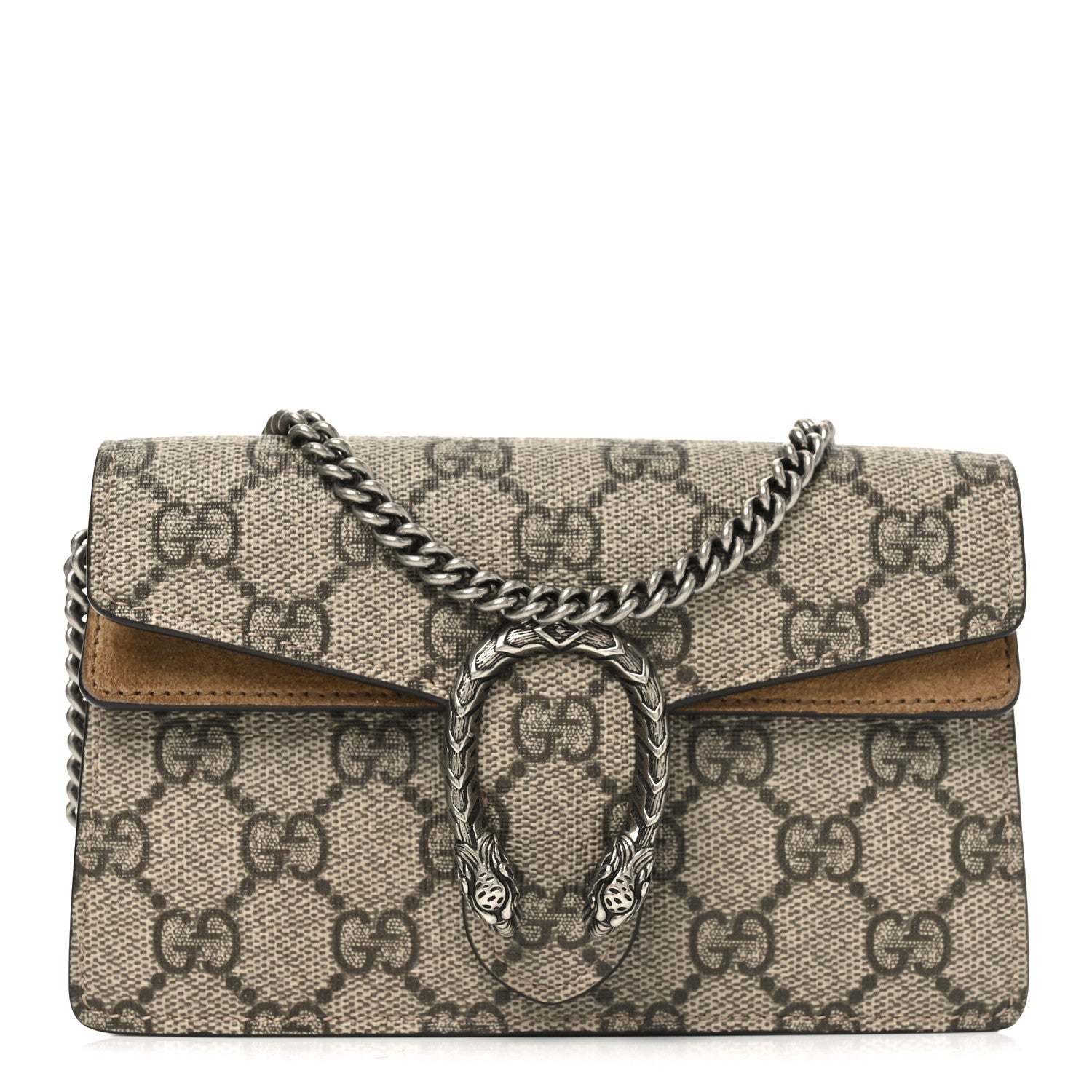 GG Supreme Monogram Super Mini Dionysus Shoulder Bag Taupe