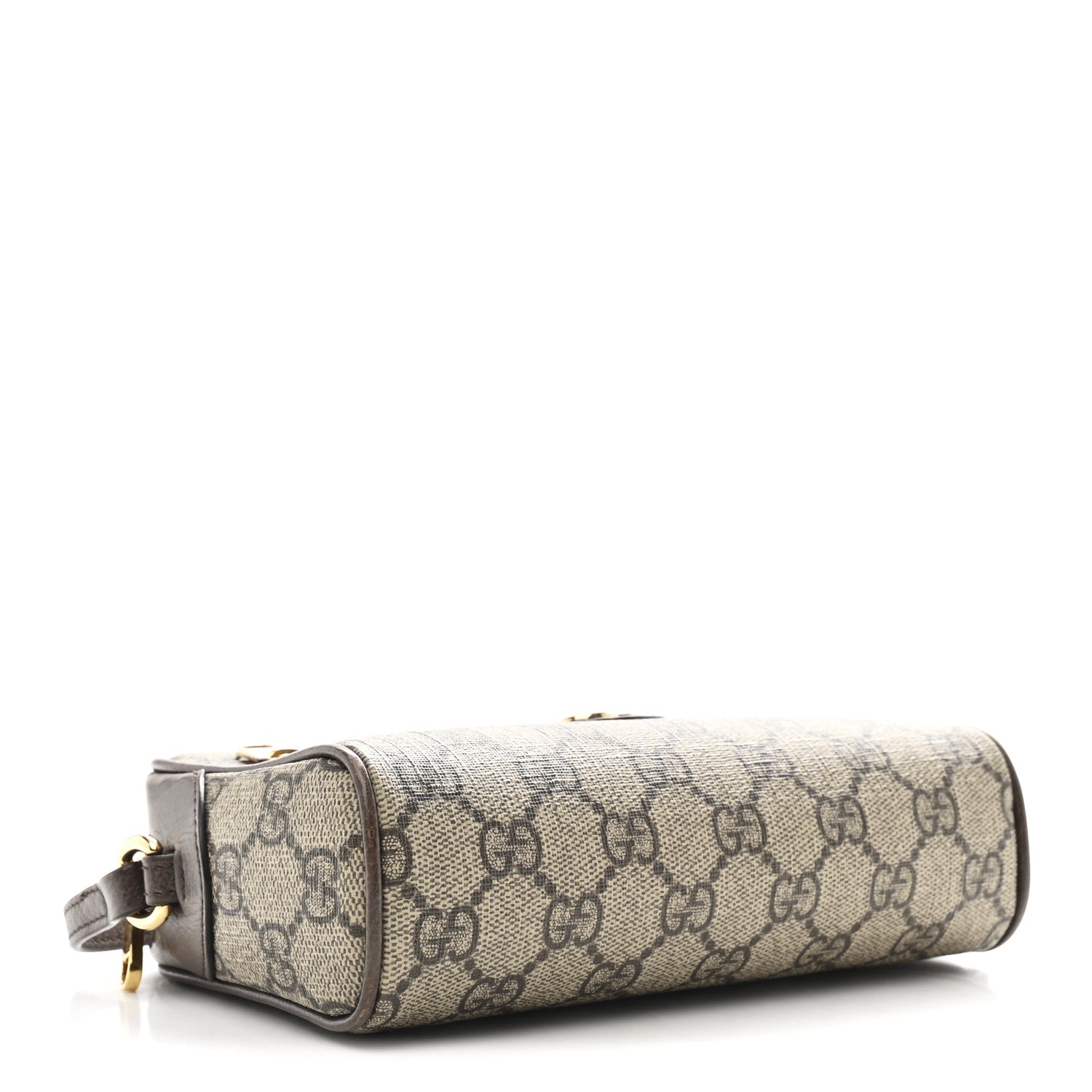 GG Supreme Monogram Textured Calfskin Super Mini Ophidia Shoulder Bag Beige Ebony New Acero