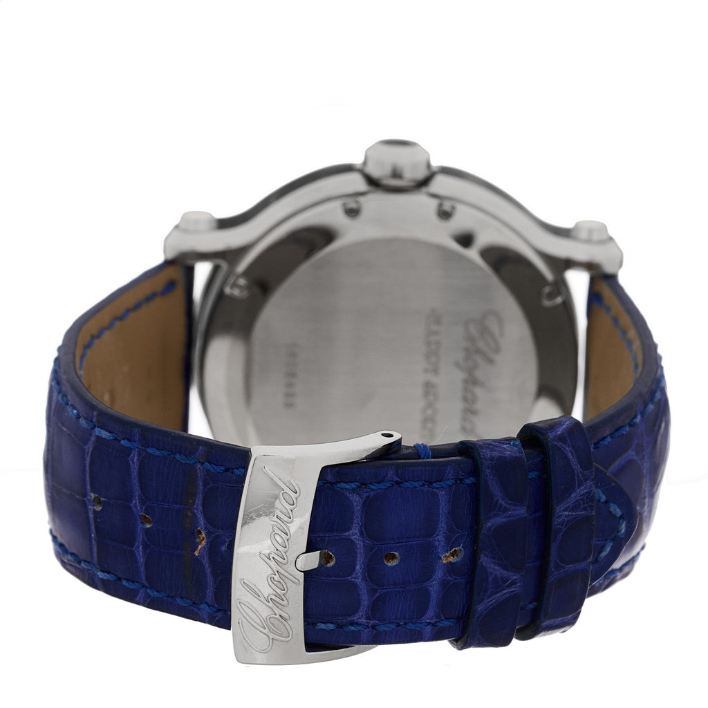 Stainless Steel Alligator 5 Diamond 42mm Happy Sport Quartz Watch