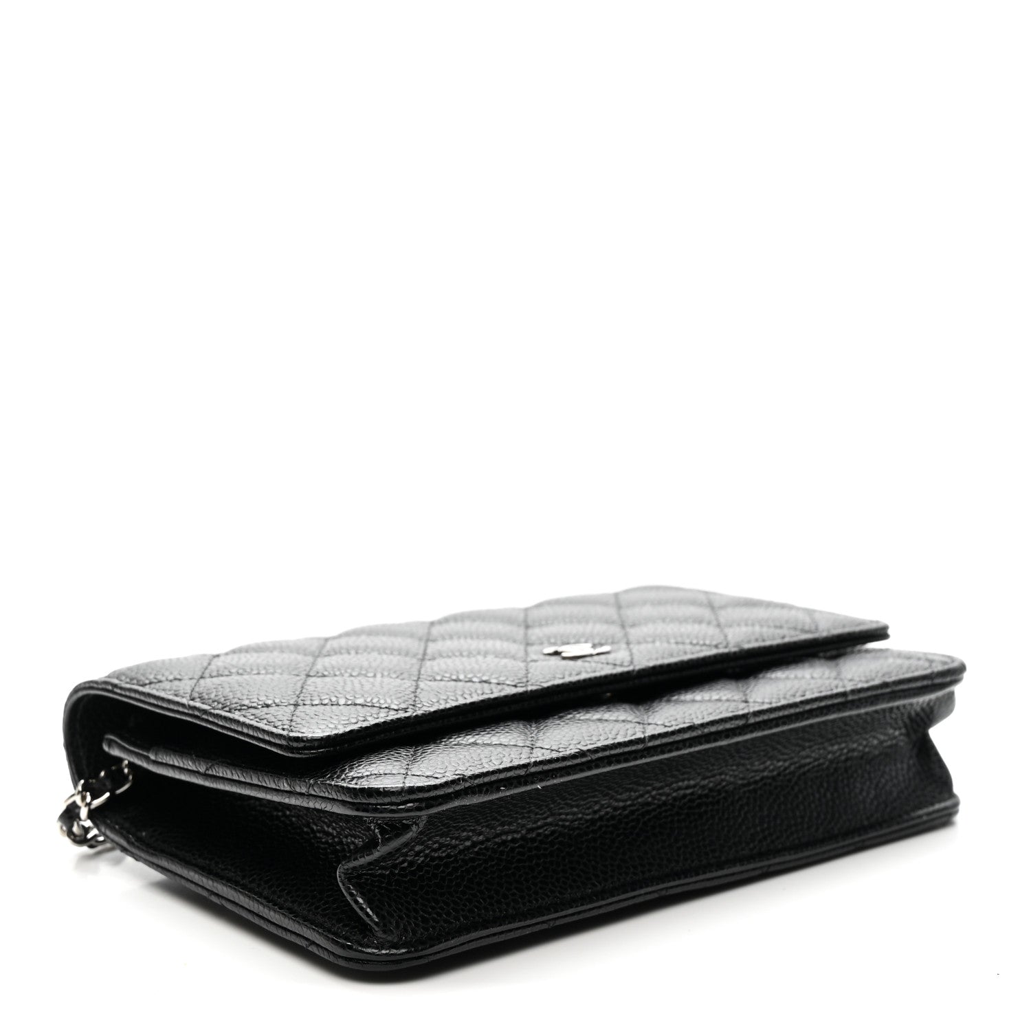 Caviar Quilted Wallet on Chain WOC Black