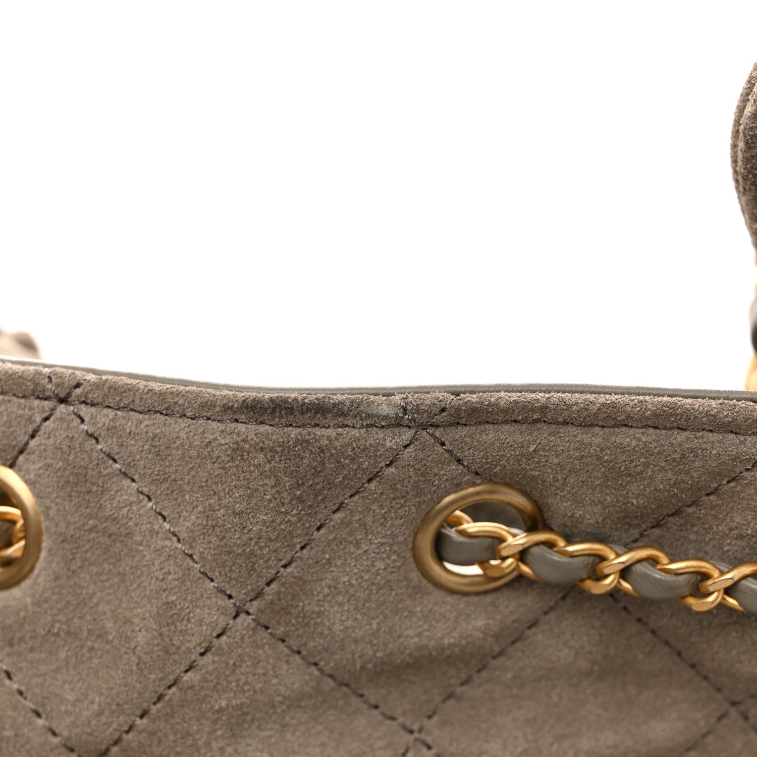 Suede Quilted Medium Chanel 25 Handbag Dark Grey