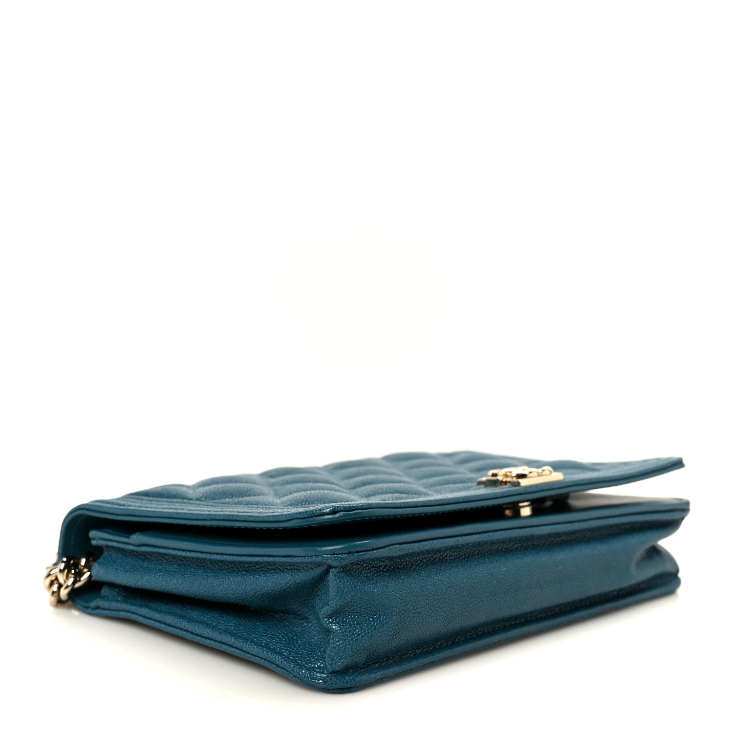 Caviar Quilted Boy Wallet On Chain WOC Blue