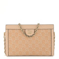 Denim Calfskin GG Monogram Small Ophidia Chain Shoulder Bag Light Beige