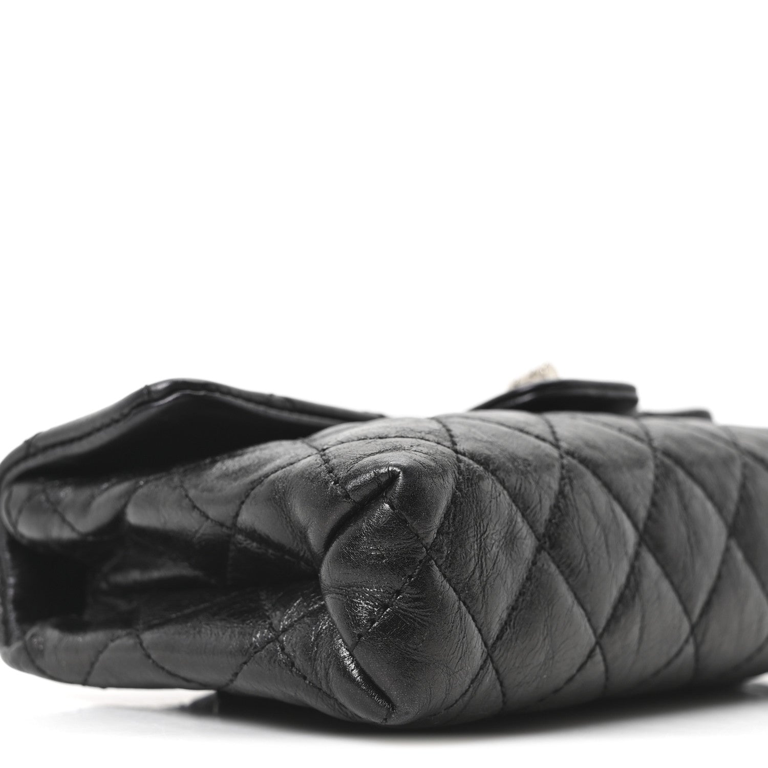 Glazed Calfskin Quilted 2.55 Reissue Flap Belt Bag Clutch 85 34 Black