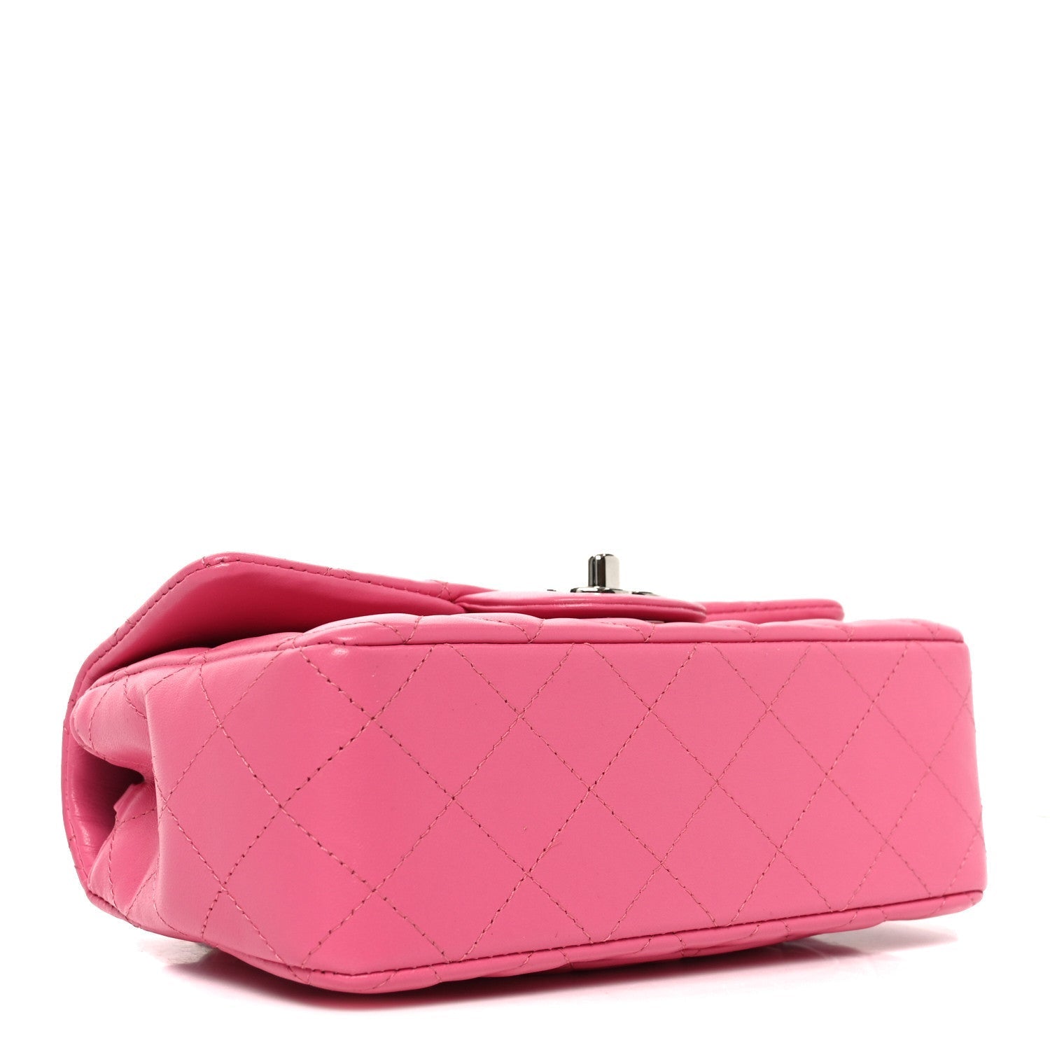 Lambskin Quilted Mini Rectangular Flap Pink