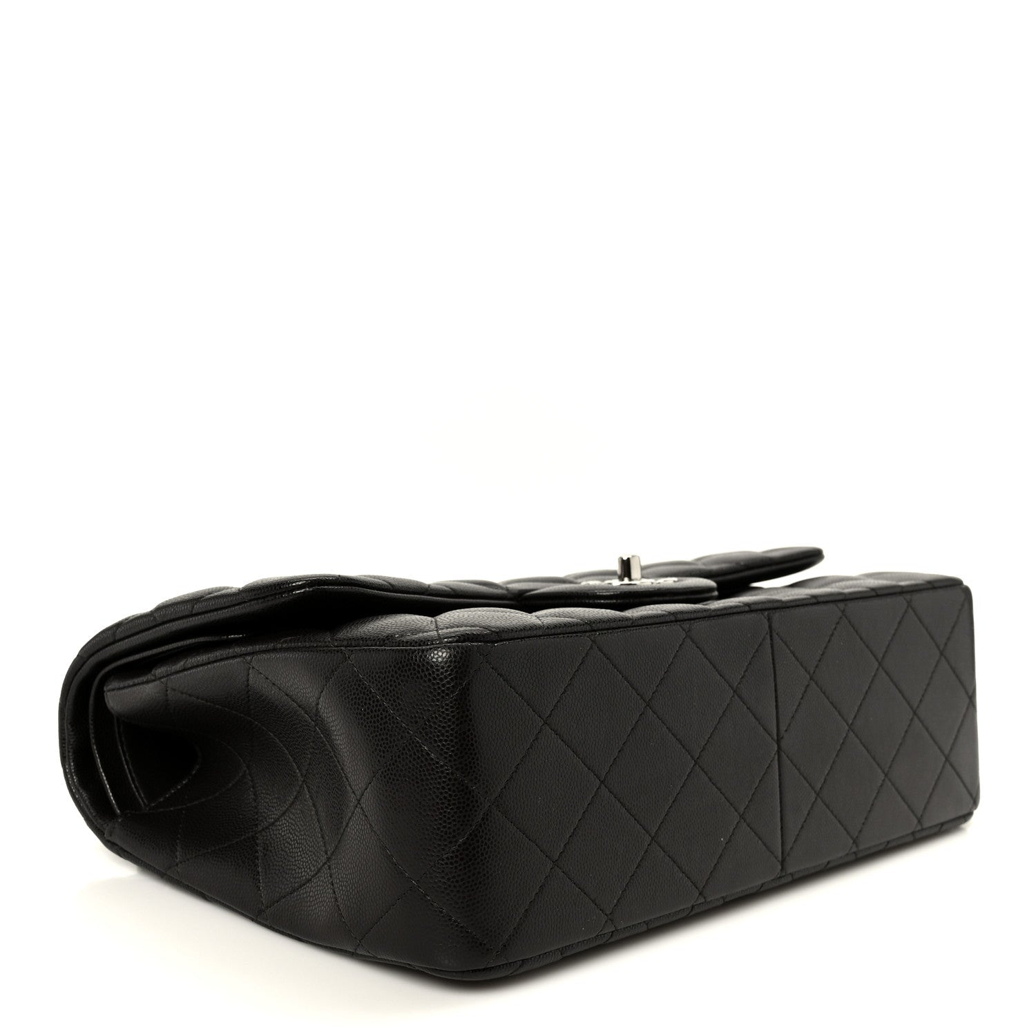 Caviar Quilted Jumbo Double Flap Dark Brown