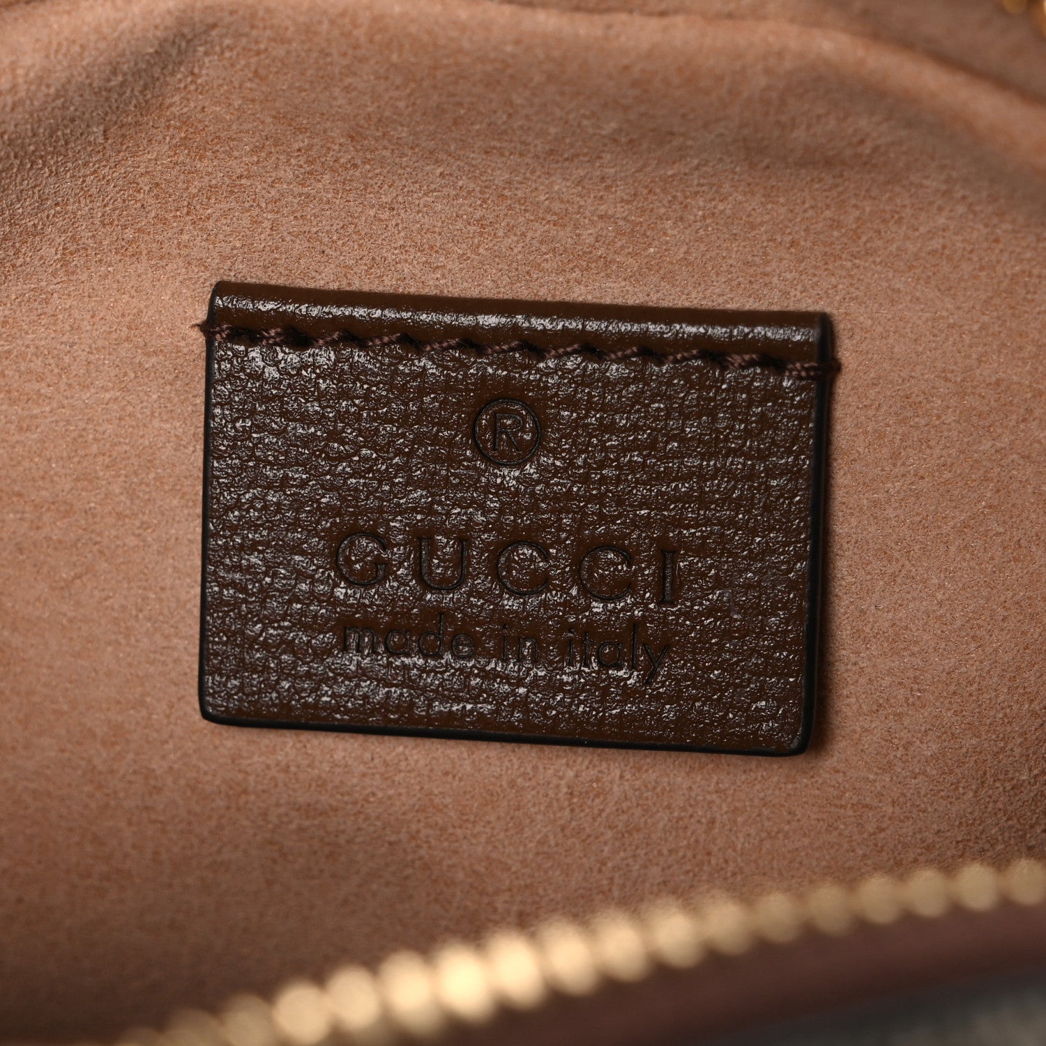 GG Supreme Monogram Azalea Calfskin Mini Retro Interlocking G Shoulder Bag Beige Ebony Brown Sugar