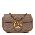 Calfskin Matelasse Super Mini GG Marmont Shoulder Bag Porcelain Rose