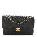 Caviar Quilted Small Double Flap Black