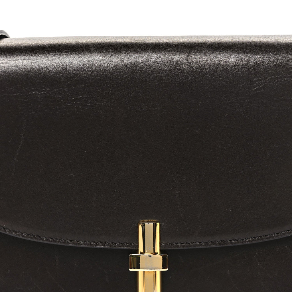 Sleek Calfskin The Sofia 8.75 Crossbody Dark Brown