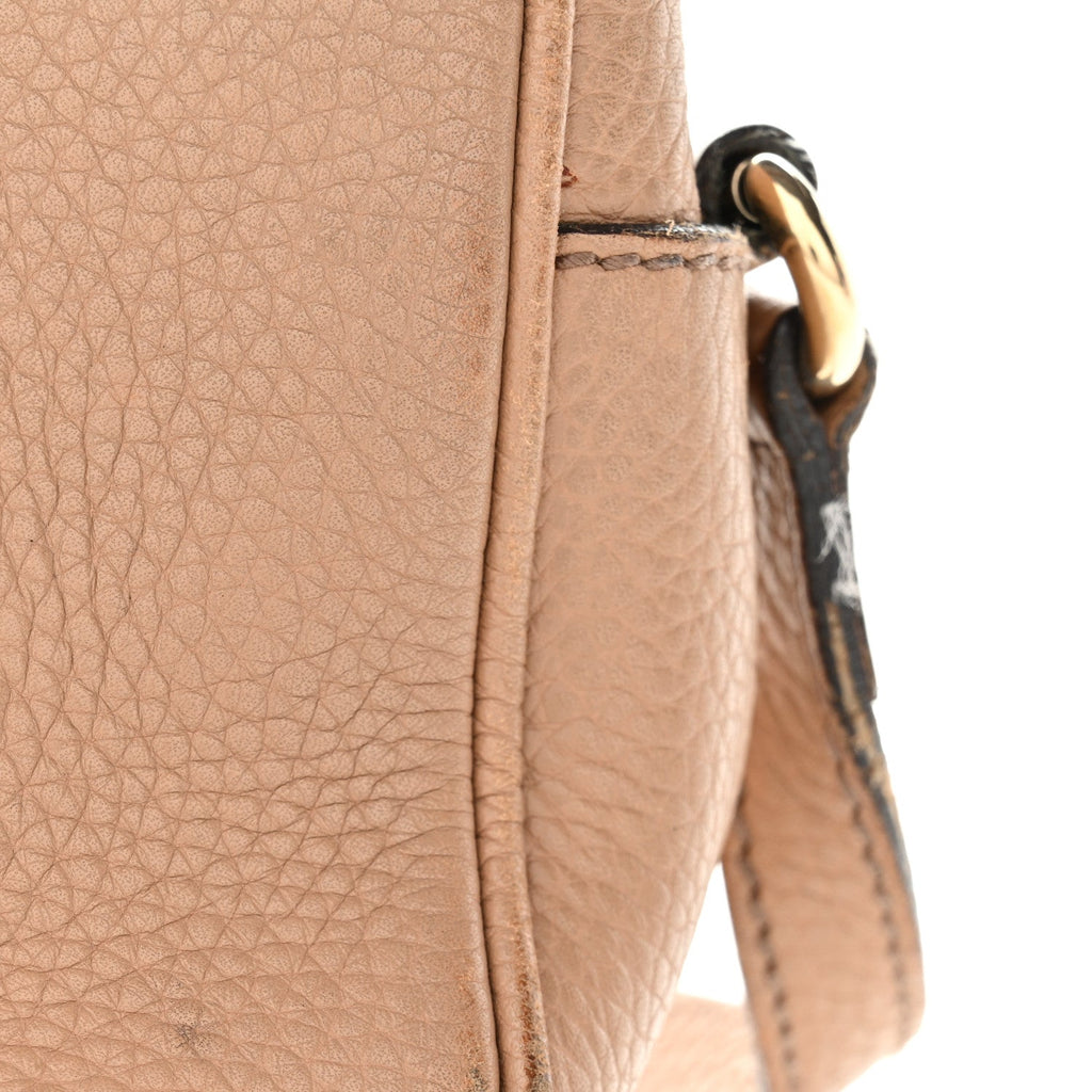 Pebbled Calfskin Small Soho Disco Bag Camelia