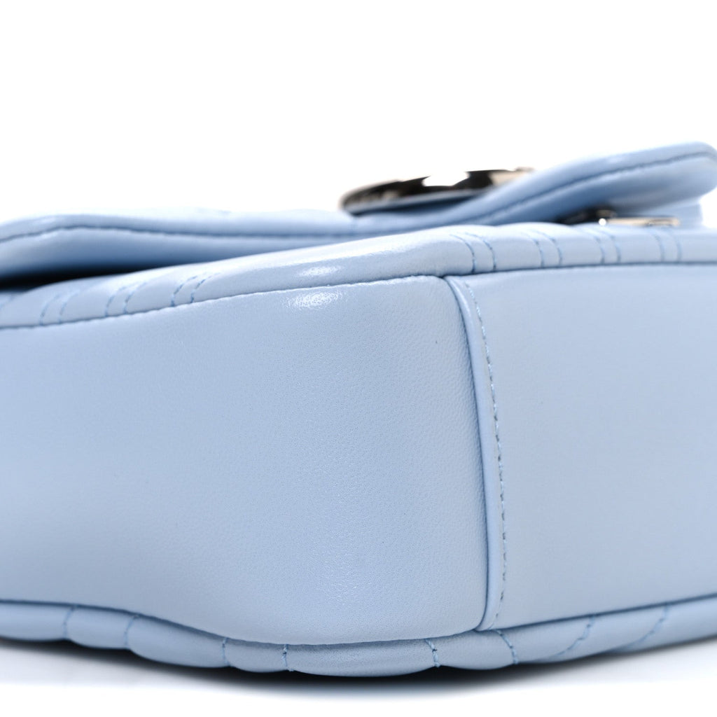 Lambskin Matelasse Small GG Marmont Shoulder Bag Light Blue