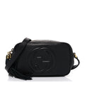 Pebbled Calfskin Mini Soho Disco Bag Black