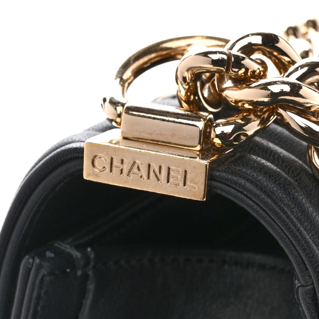 Calfskin Braided Medium Boy Flap Black
