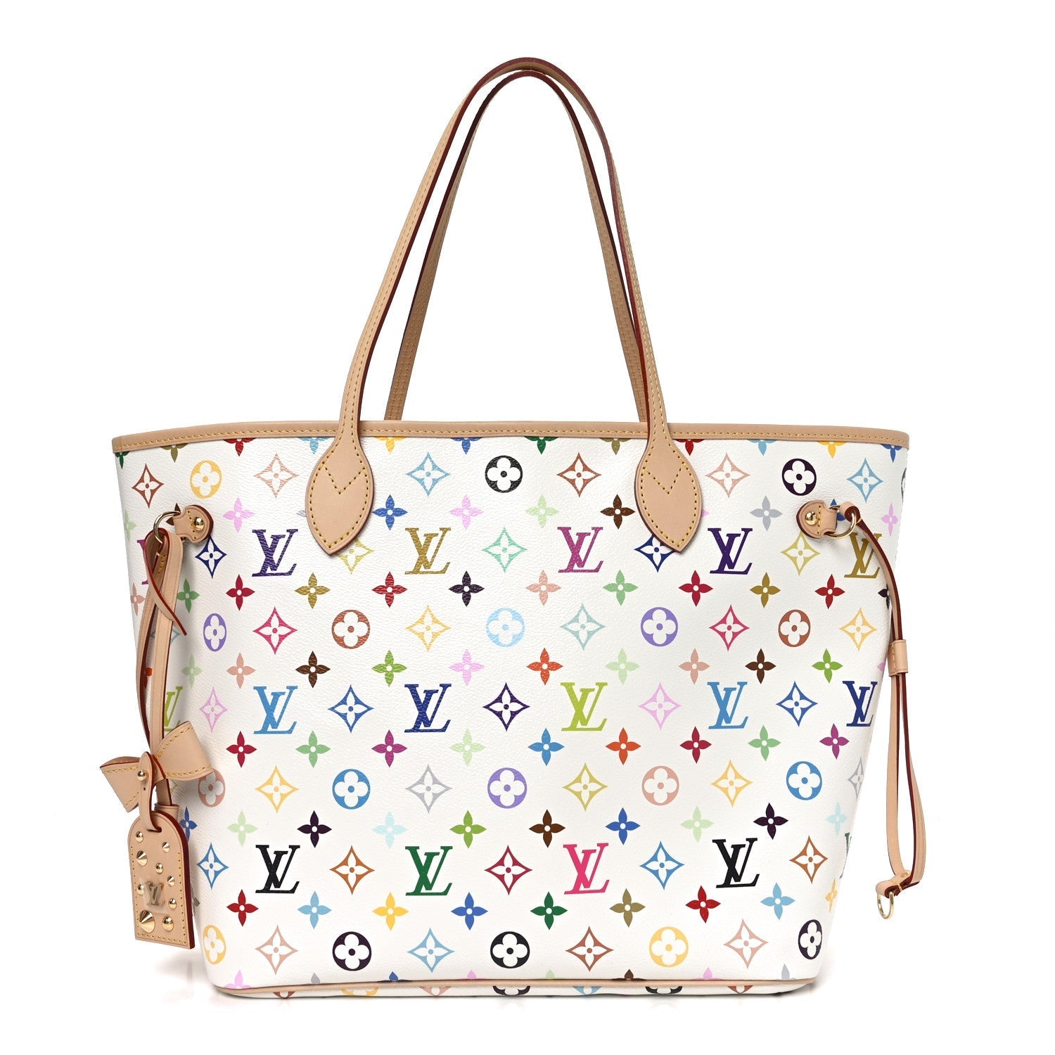 LV X TM Monogram Multicolor Neverfull MM White