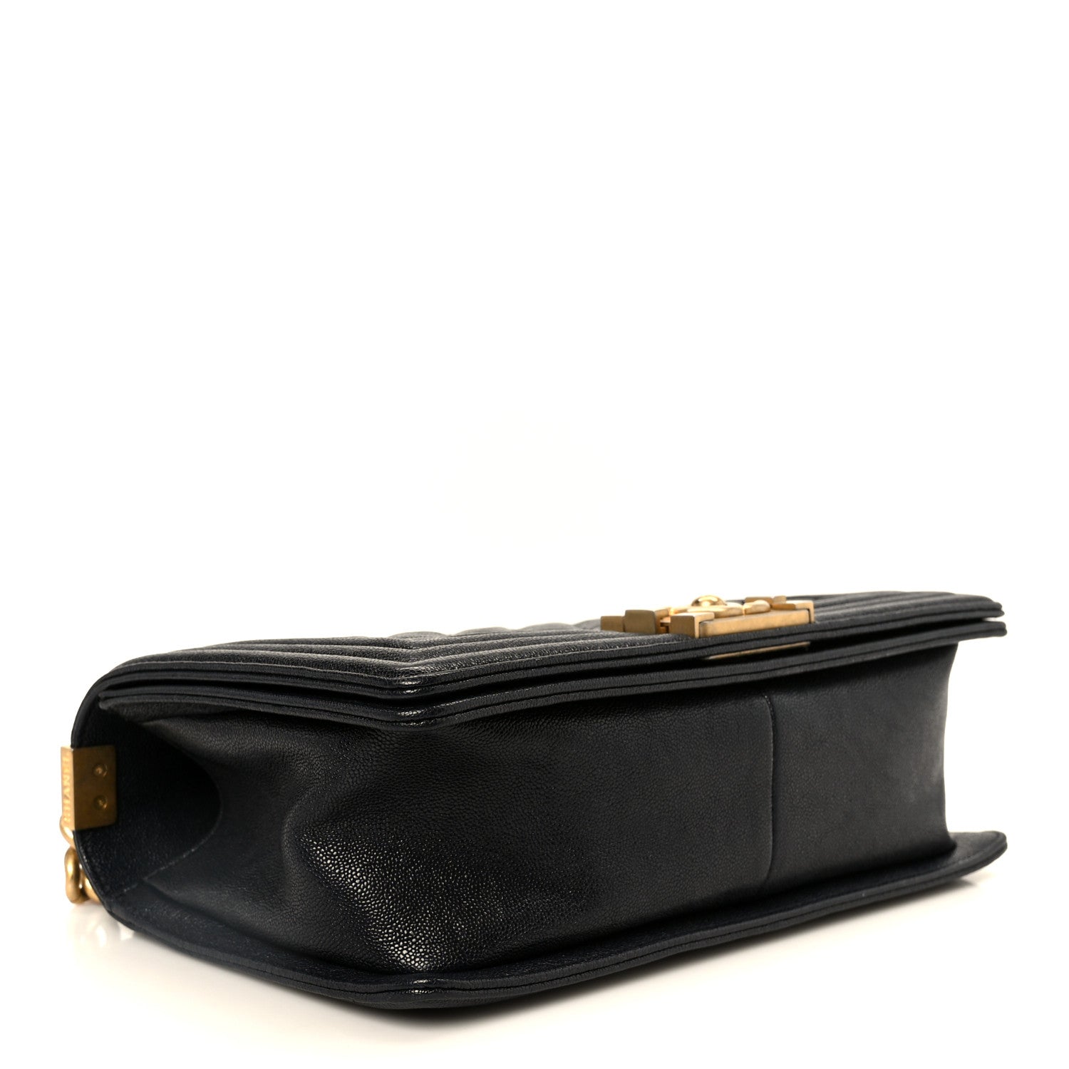 Caviar Quilted Medium Boy Flap Navy