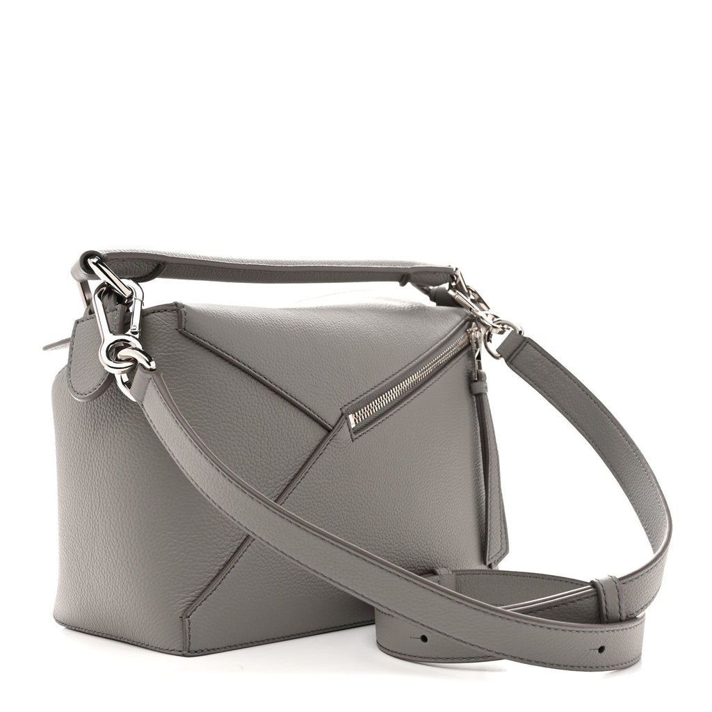 Soft Grained Calfskin Small Puzzle Edge Bag Pearl Grey
