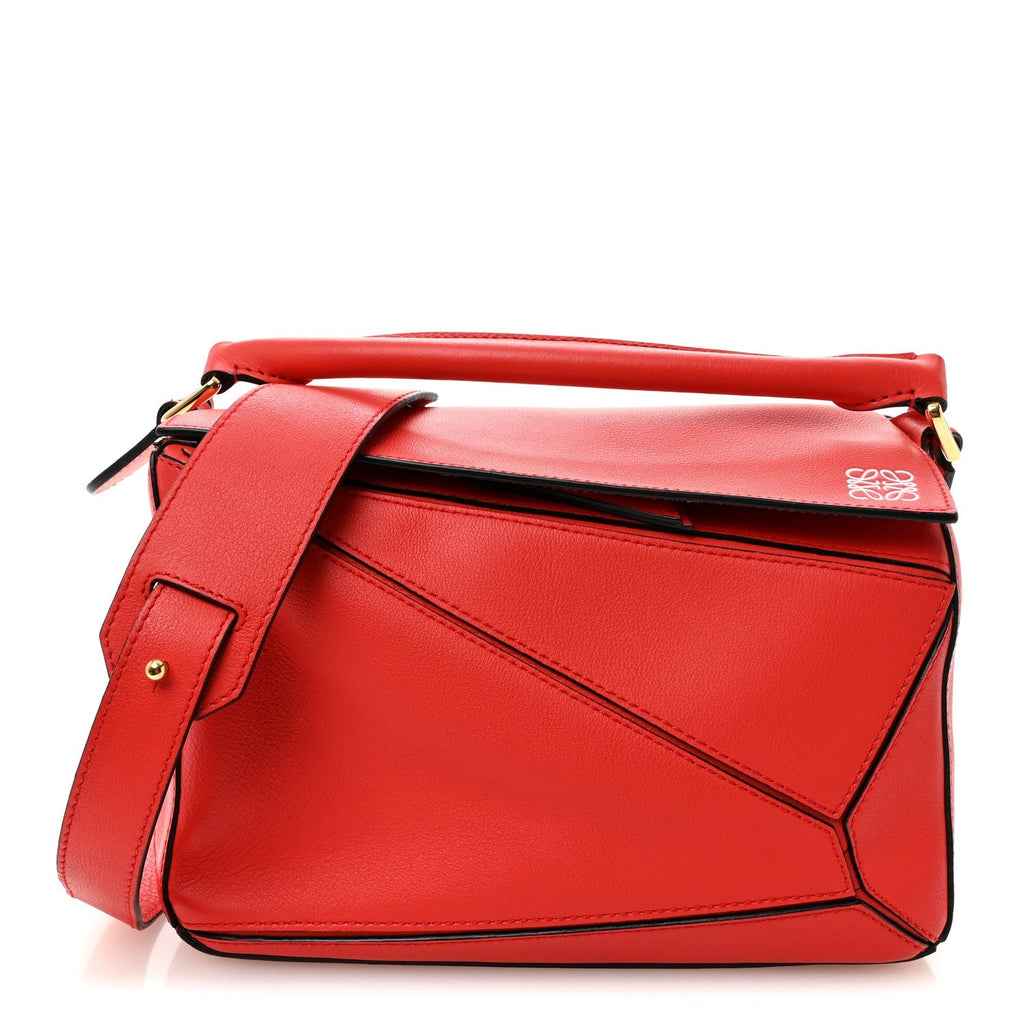 Calfskin Small Puzzle Bag Scarlet