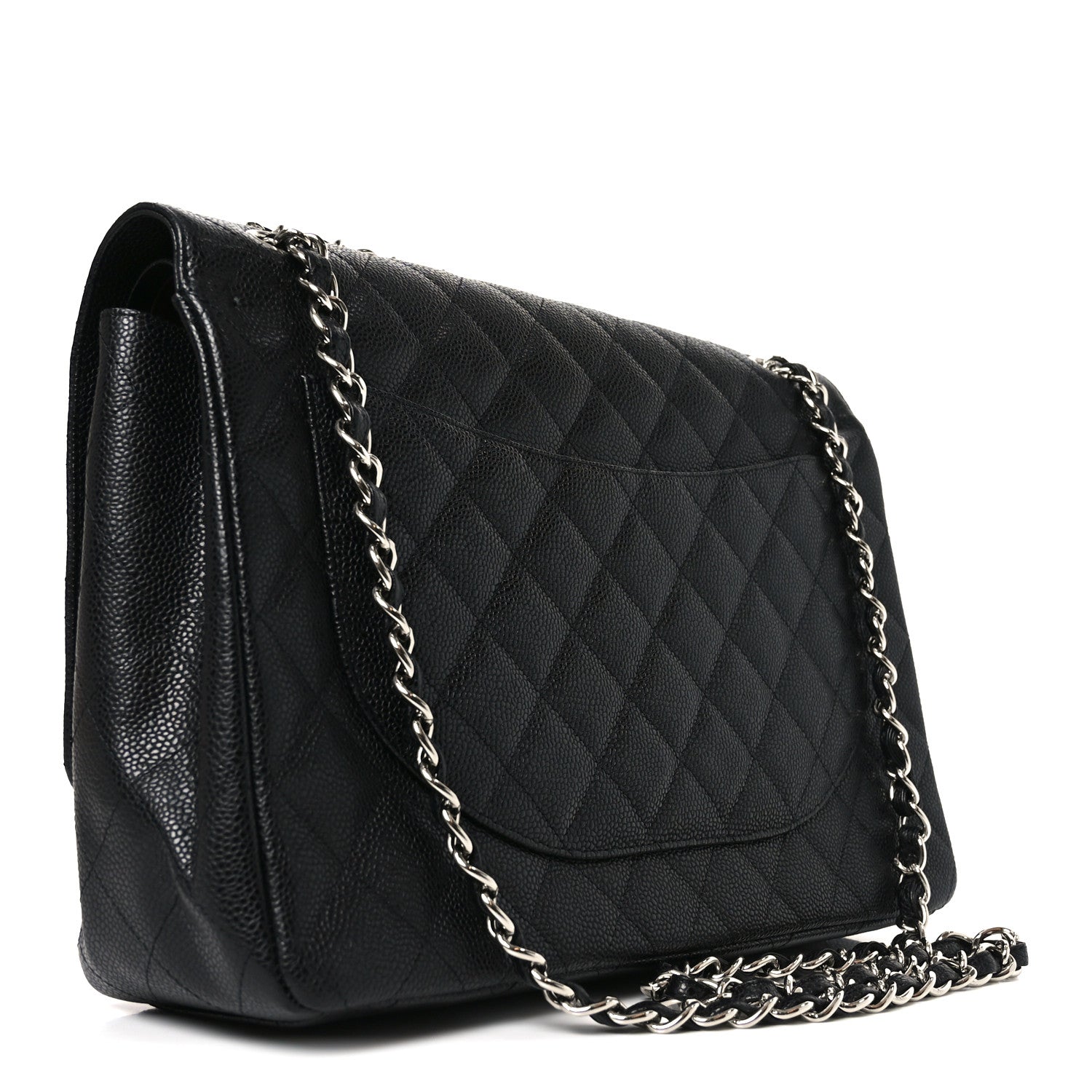 Caviar Quilted Maxi Double Flap Black