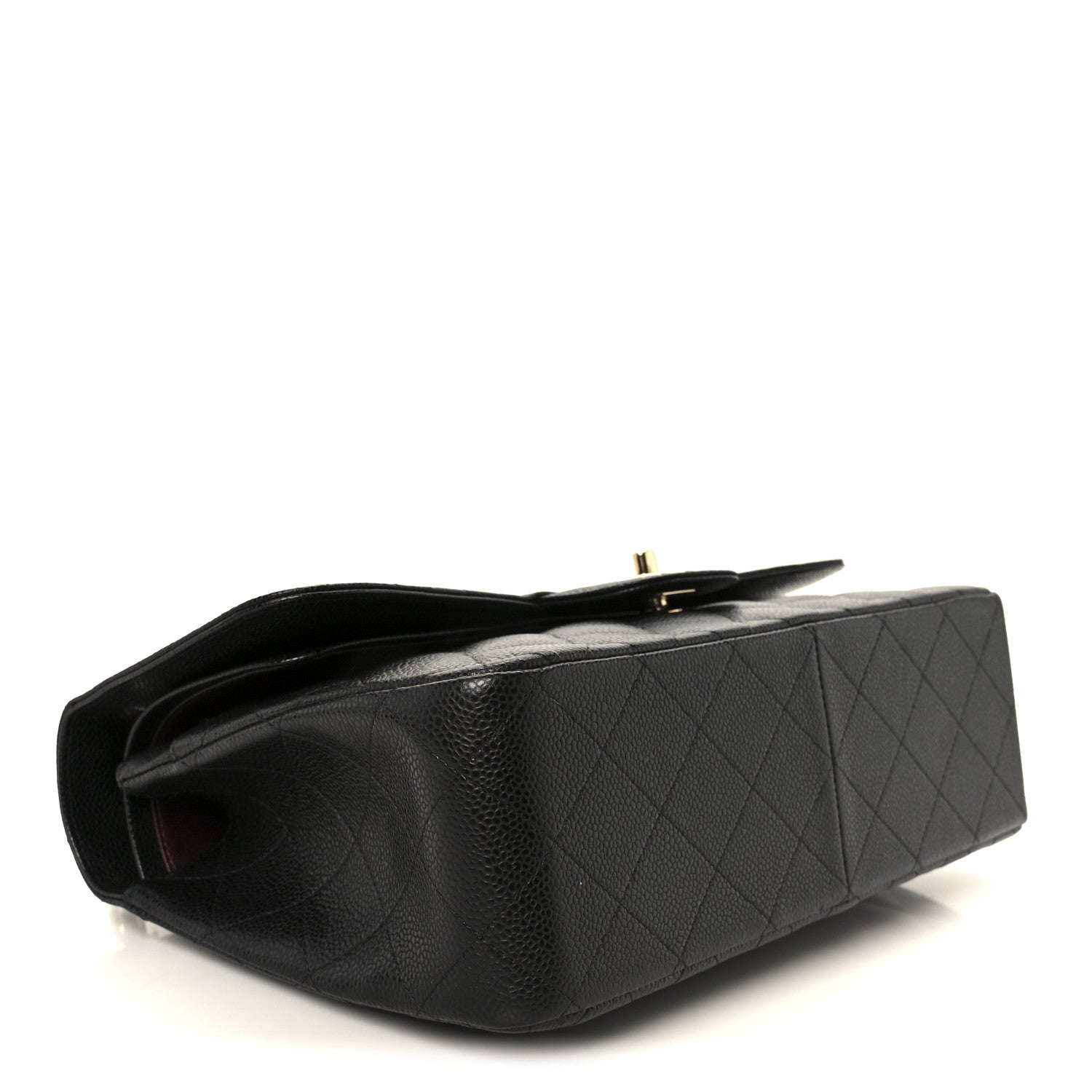 Caviar Quilted Jumbo Double Flap Black