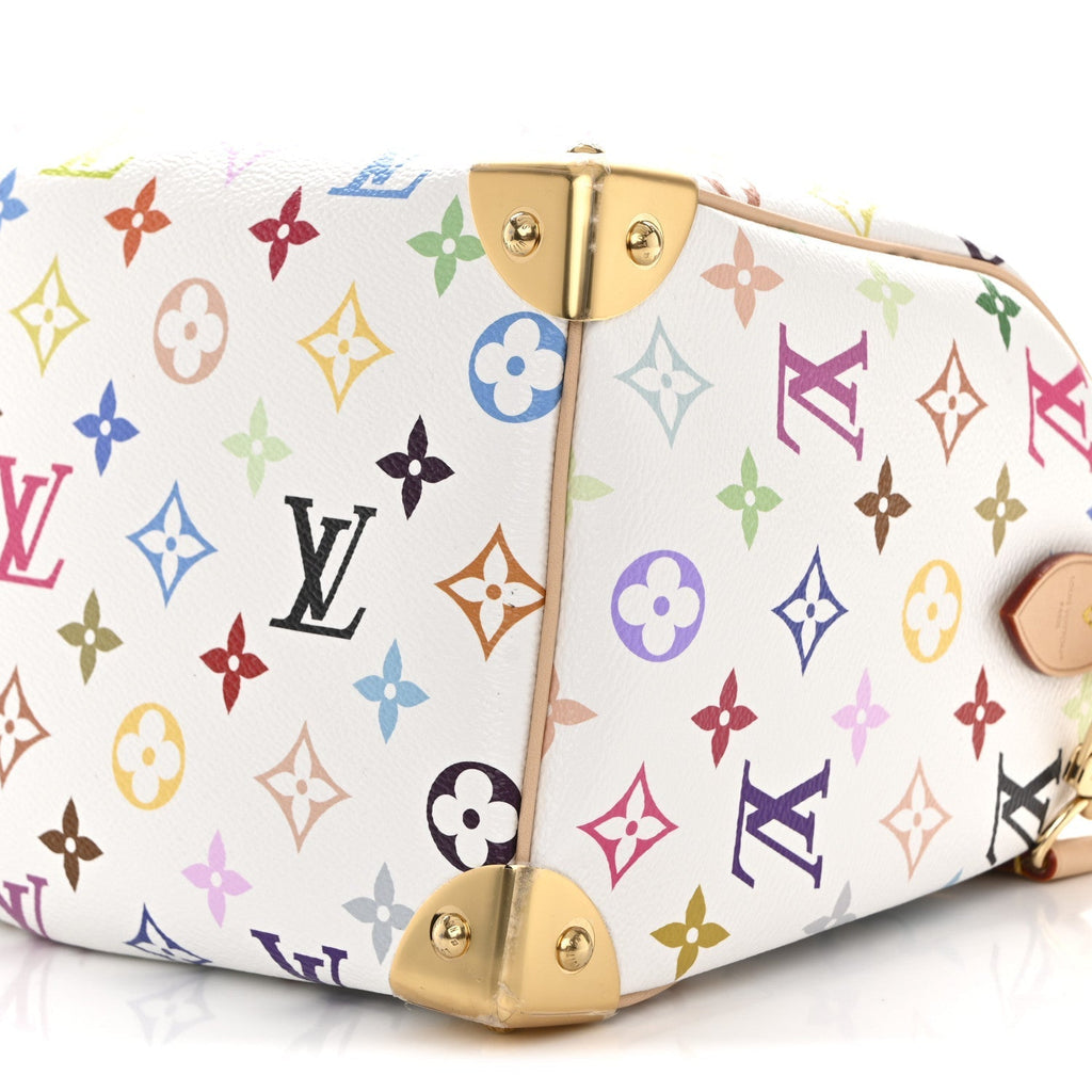 LV X TM Monogram Multicolor Speedy Bandouliere 25 White