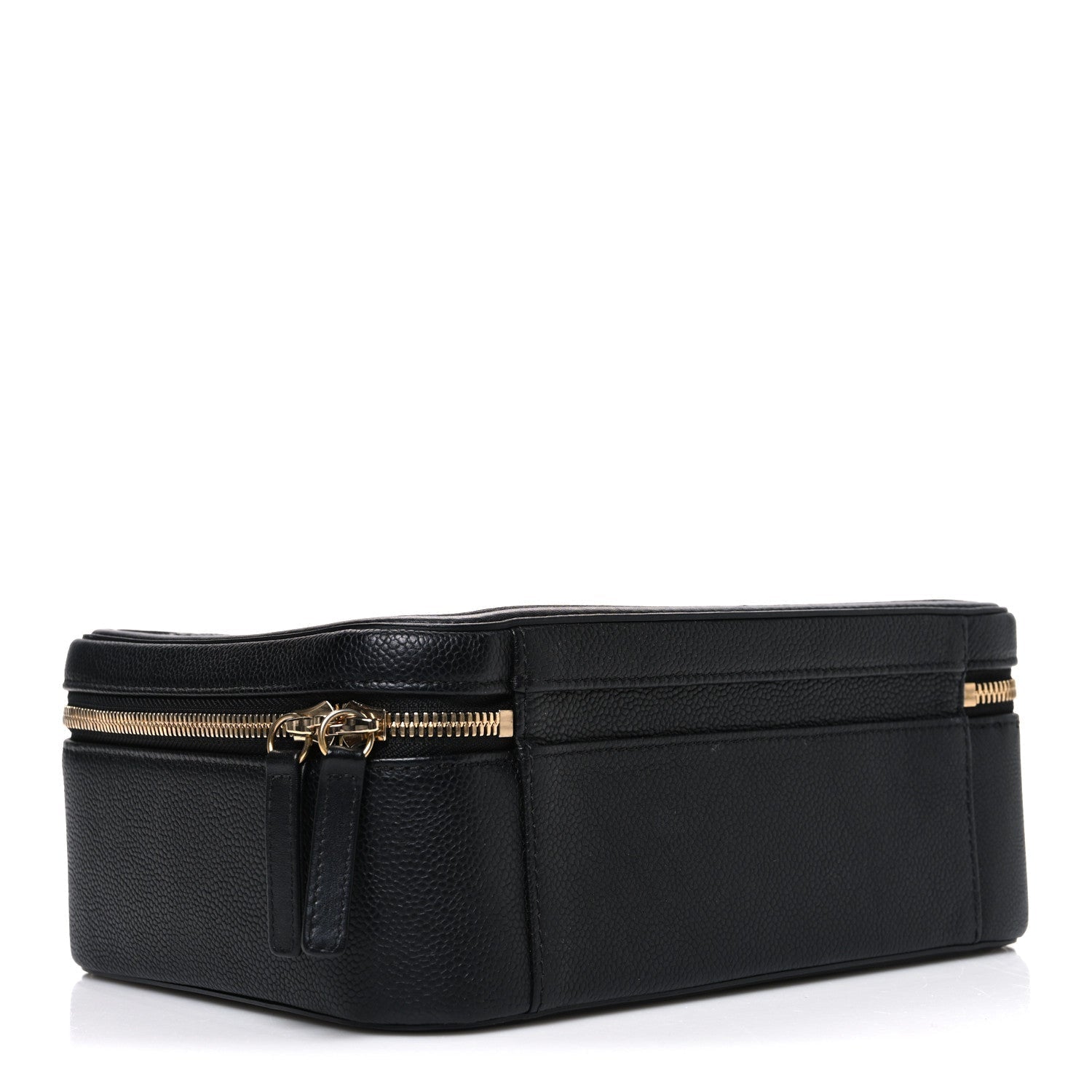 Caviar Quilted Large CC Filigree Vanity Case Black