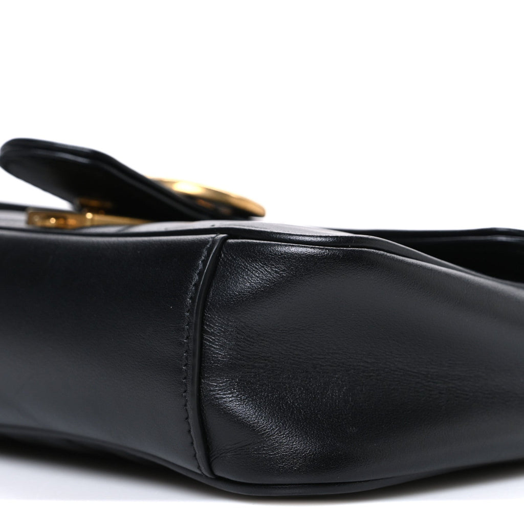 Calfskin Matelasse Mini GG Marmont Shoulder Bag Black