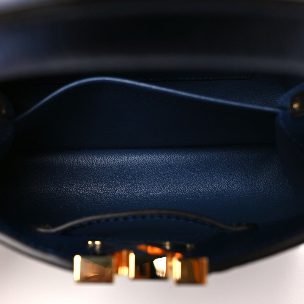 Ostrich Capucines Mini Indigo