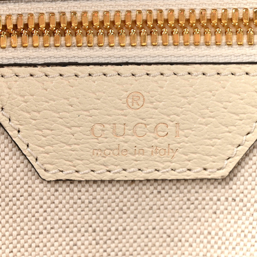 GG Supreme Monogram Textured Calfskin Web Small Ophidia Day Backpack Beige Ebony Mystic White