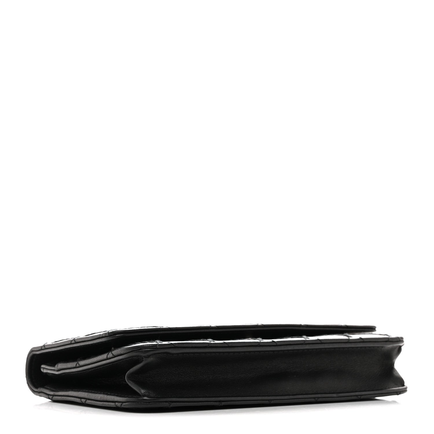 Calfskin Whipstitch Wallet On Chain WOC Black
