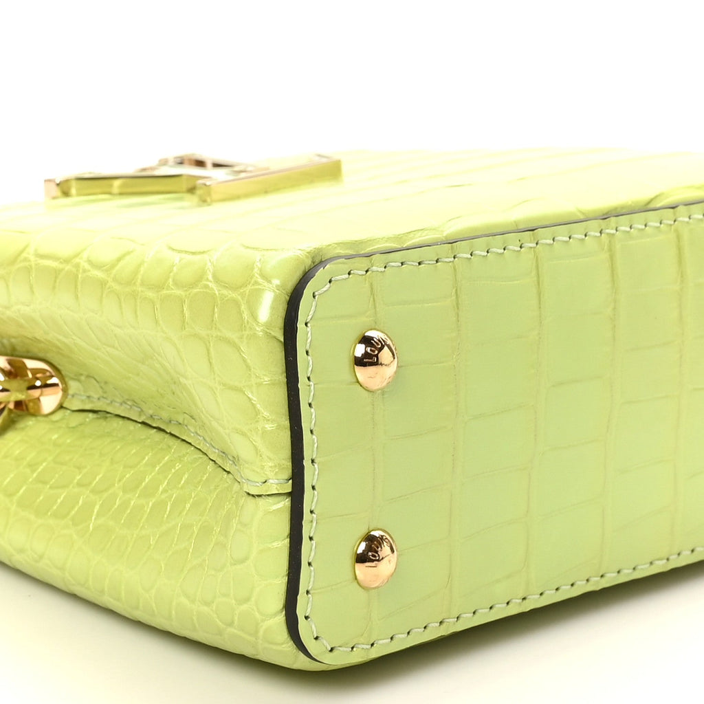 Iridescent Alligator Nano Capucines Lime